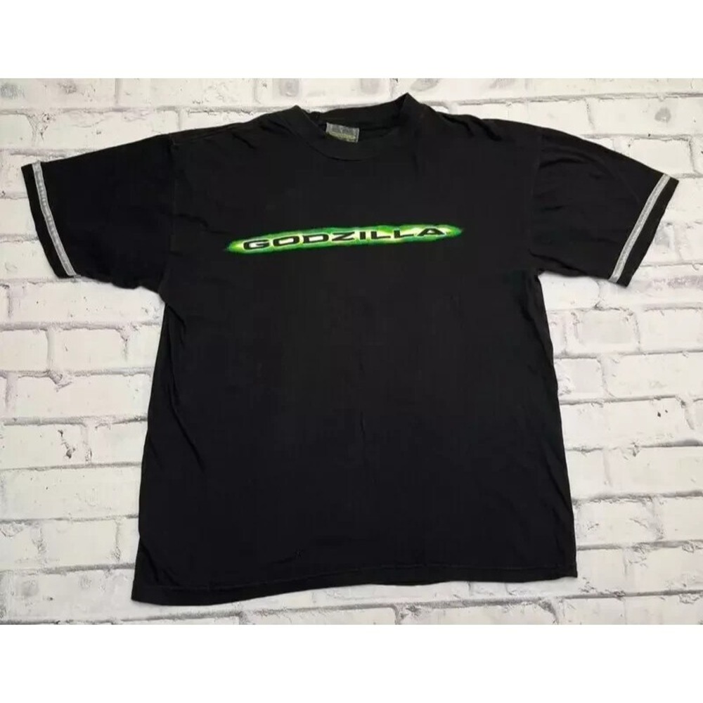 Godzilla Shirt Men's XL Black Vintage 90s 1998 Japanese‎ Movie Promotion